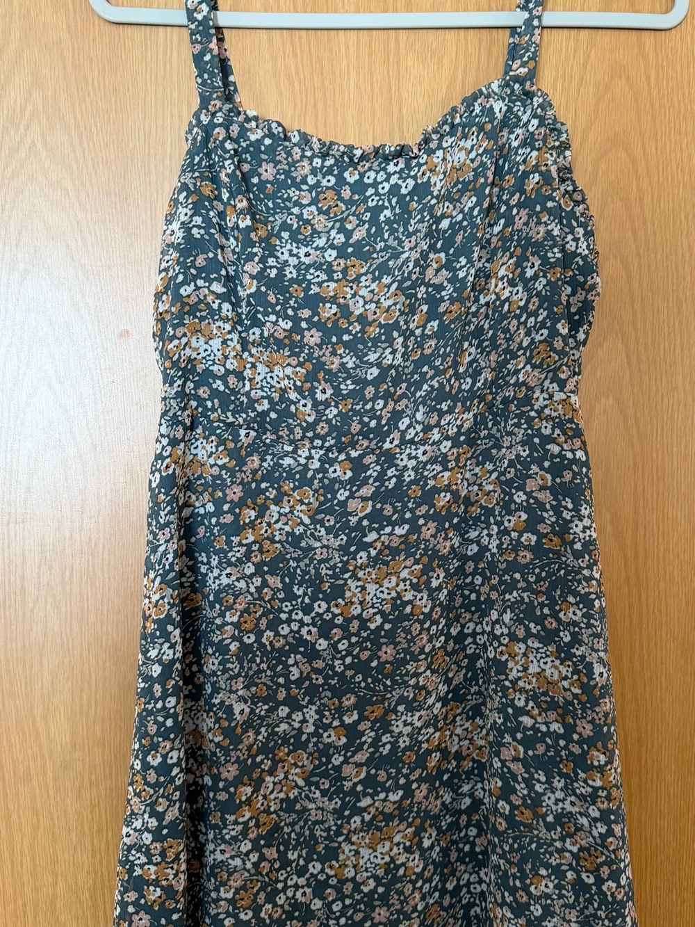 Lush Teal Floral Camisole Dress with Mustard and White Blooms